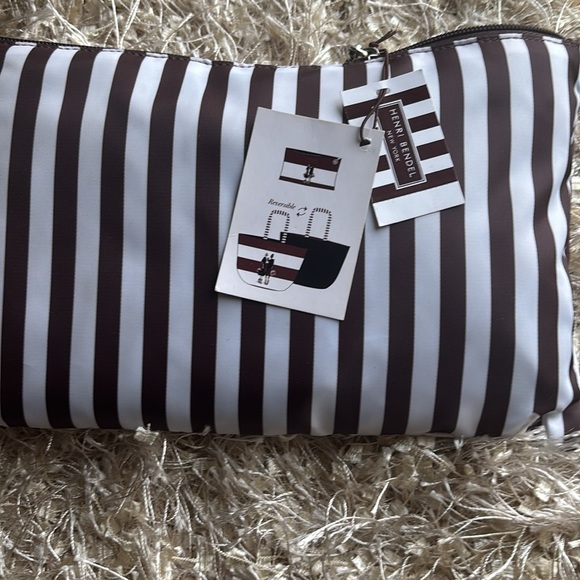 NWT Henri Bendel Chic Brown and White Tote - Picture 2 of 4